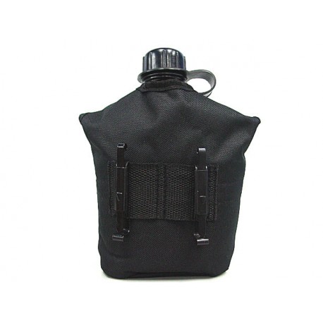 Water bottle with cup, pouch black