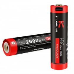 CR18650 USB2 Rechargeable - 2600 mAh