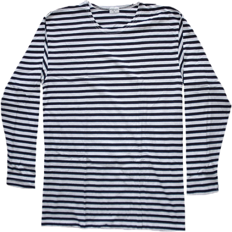 Marinière - Manches longues style russe rayée bleu foncé / blanc Marinière - Manches longues style russe rayée bleu foncé / blanc