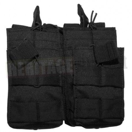 Porte chargeur double MOLLE M4 M16 ouverte noir MFH