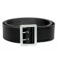 Belt Leather Black with Matt Aluminum buckle