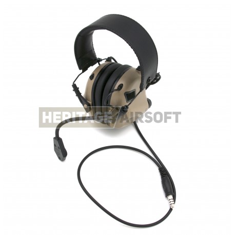 Casque De Communication M32 Dark Earth Earmor Heritage Airsoft
