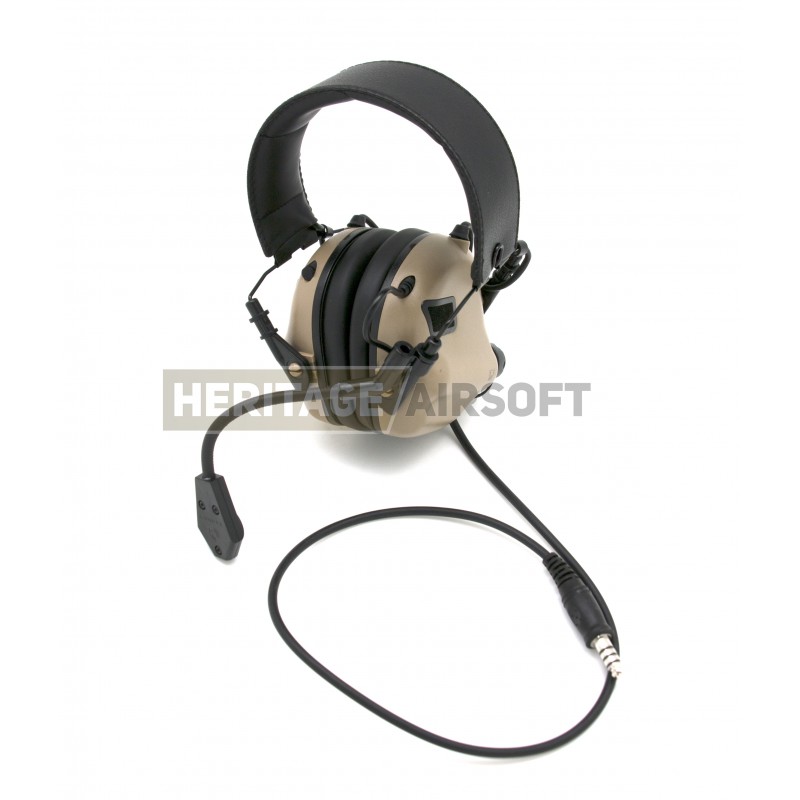 Casque De Communication M32 Dark Earth Earmor Heritage Airsoft