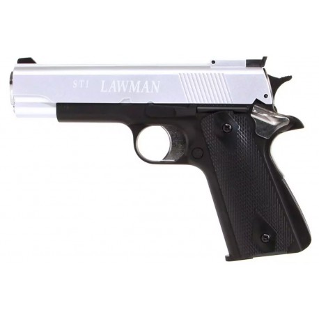 Pistolet STI Lawman 1911 M1911 Gaz NBB GNB ASG Noir / Silver - 14769