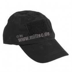 MIL-TEC - Casquette baseball avec scratch frontal - Noir