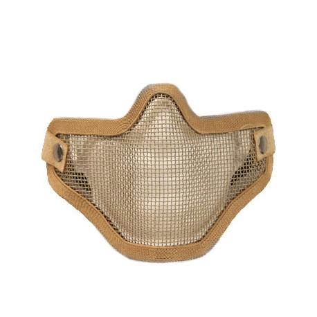 Masque grillagé airsoft de protection - 2 bandes de fixations - Tan