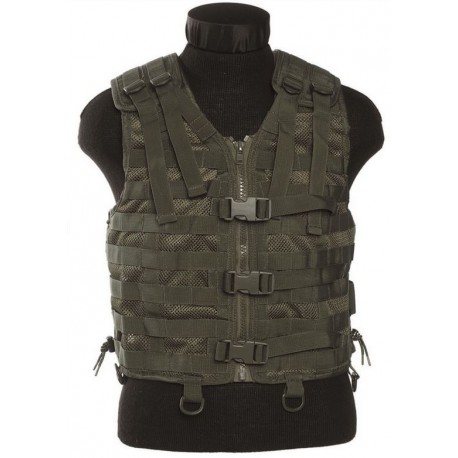 Gilet MOLLE airsoft - Maille filet - Olive