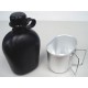 Water bottle with cup, pouch black