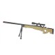 WELL - Pack Sniper MB01C WARRIOR I Tan avec lunette 3-9X40 + Bipied + Sangle + BB loader + housse