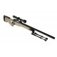 WELL - Pack Sniper MB01C WARRIOR I Tan avec lunette 3-9X40 + Bipied + Sangle + BB loader + housse