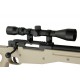 WELL - Pack Sniper MB01C WARRIOR I Tan avec lunette 3-9X40 + Bipied + Sangle + BB loader + housse