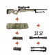 WELL - Pack Sniper MB01C WARRIOR I Tan avec lunette 3-9X40 + Bipied + Sangle + BB loader + housse