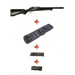 WELL - Pack Sniper MB02G Noir avec Sangle + BB loader + Housse