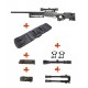 WELL - Pack Sniper MB01 WARRIOR I Noir avec Bipied + lunette 3-9X40 + Sangle + BB loader + Housse