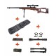 WELL - Pack Sniper MB10D type bois avec lunette 3-9X40 + Bipied + Sangle + BB loader + Housse