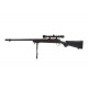 WELL - Pack Sniper MB07D Noir avec Bipied + lunette 3-9X40 + Sangle + BB loader + Housse