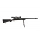 WELL - Pack Sniper MB07D Noir avec Bipied + lunette 3-9X40 + Sangle + BB loader + Housse