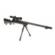 WELL - Pack Sniper MB07D Noir avec Bipied + lunette 3-9X40 + Sangle + BB loader + Housse