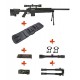 WELL - Pack Sniper MB4406D Noir avec Bipied + lunette 3-9X40 + Sangle + BB loader + Housse