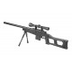 WELL - Pack Sniper MB4408D Noir avec bipied + lunette 3-9x40 + sangle + BB loader + Housse