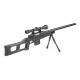 WELL - Pack Sniper MB4408D Noir avec bipied + lunette 3-9x40 + sangle + BB loader + Housse