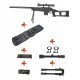 WELL - Pack Sniper MB4408D Noir avec bipied + lunette 3-9x40 + sangle + BB loader + Housse