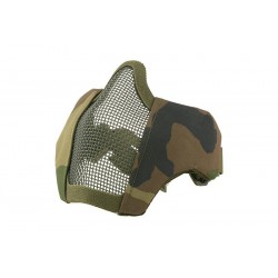 ULTIMATE TACTICAL - Masque grillagé avec attache pour casque - WOODLAND