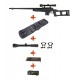 WELL - Pack Sniper MB4409C Noir avec lunette 3-9x40 + Sangle + BB loader + Housse