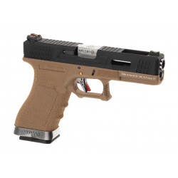 WE - Réplique Pistolet Airsoft S17 G-FORCE T2 GBB Gaz - 0,9 Joule - NOIR/SILVER/TAN