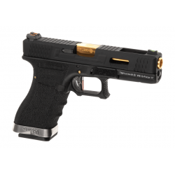 WE - Réplique Pistolet Airsoft S17 G-FORCE T1 GBB Gaz - 1 Joule - NOIR/OR/NOIR