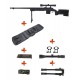 WELL - Pack Sniper MB4416D Noir avec bipied + lunette 3-9x40 + sangle + BB loader + Housse