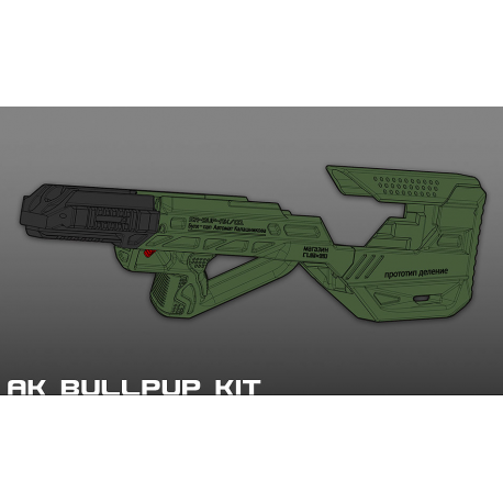 KIT Bullpup Designed OD pour GHK & WE fixed stock AK GBB - SRU