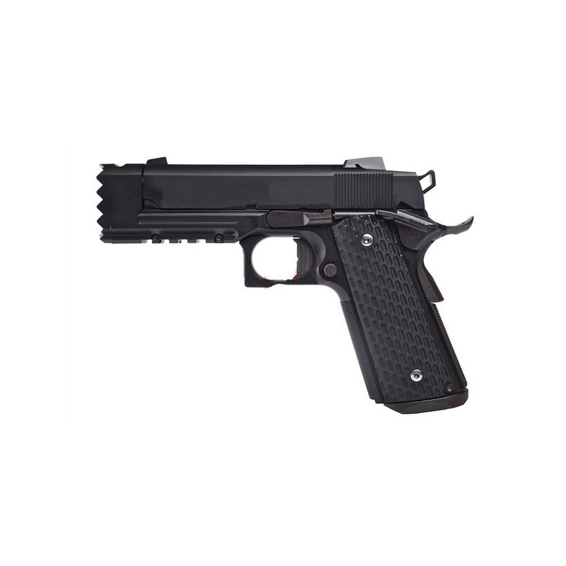 Full Metal 1911 Warrior Spring Pistol, Black/Tan