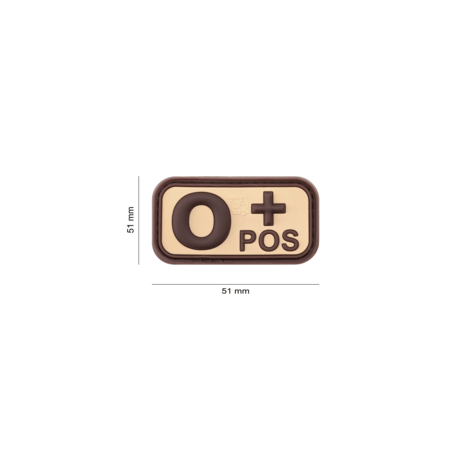 JTG - Patch PVC groupe sanguin O+ - TAN JTG - Patch PVC groupe sanguin O+ - TAN