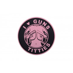 GFC TACTICAL - Patch PVC I LOVE GUN TITTIES - ROSE