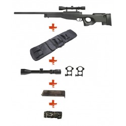 WELL - Pack Sniper MB01 WARRIOR I avec lunette 3-9x40 lunette 3-9X40 + Sangle + BB loader + Housse