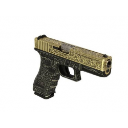 WE - Réplique Pistolet Airsoft S17 GEN 3 GBB Gaz - 0,9 Joule - GOLD