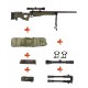 WELL - Pack Sniper MB08D OD avec lunette 3-9X40 + Bipied + Sangle + BB loader + Housse