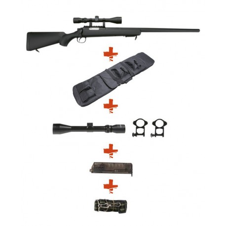WELL - Pack Sniper MB03C Noir avec lunette 3-9X40 + Sangle + BB loader + Housse WELL - Pack Sniper MB03C Noir avec lunette 3-9X40 + Sangle + BB loader + Housse