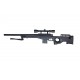 WELL - Pack Sniper MB4401D Noir avec bipied + lunette 3-9x40 + sangle + BB loader + Housse