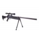 WELL - Pack Sniper MB06B Noir avec bipied + lunette 3-9x40 + sangle + BB loader + Housse