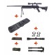 WELL - Pack Sniper MB06B Noir avec bipied + lunette 3-9x40 + sangle + BB loader + Housse