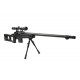 WELL - Pack Sniper MB4409D Noir avec bipied + lunette 3-9x40 + sangle + BB loader + Housse