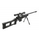 WELL - Pack Sniper MB4409D Noir avec bipied + lunette 3-9x40 + sangle + BB loader + Housse