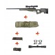 WELL - Pack Sniper MB01 WARRIOR I OD avec lunette 3-9X40 + Sangle + BB loader + Housse