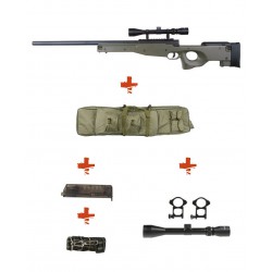 WELL - Pack Sniper MB01 WARRIOR I OD avec lunette 3-9X40 + Sangle + BB loader + Housse