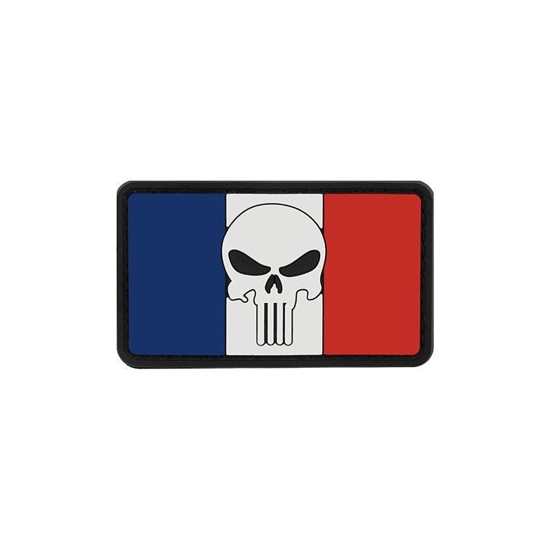France Français Punisher Brillent dans Le Noir Drapeau Airsoft Paintball PVC Moral Cosplay équipe Patch