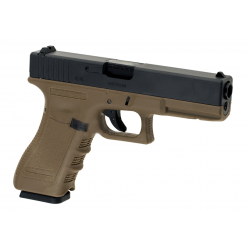 WE - Réplique Pistolet Airsoft G17 Gen 3 GBB Gaz - 0,9 Joule - TAN