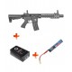 SAIGO DEFENSE - Pack M4 KENJI long NOIR + batterie lipo 11,1V + chargeur de batterie