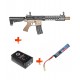 SAIGO DEFENSE - Pack M4 KENJI long TAN + batterie lipo 11,1V + chargeur de batterie